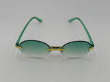 Green Oval Sunglasses