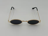 Gold Black Oval Techno Sunglasses