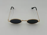 Gold Black Oval Techno Sunglasses