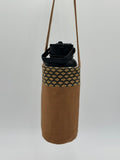 Brown Small Diamond Bag & Water Bottle