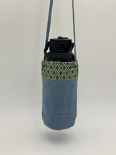 Blue Green Diamond Water Bottle Bag