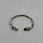 Silver Double Dragon Bracelet