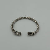 Silver Double Dragon Bracelet