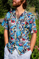 Faces Melting Button-Up Shirt