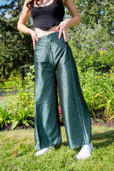 Silk Emerald Wrap Pants