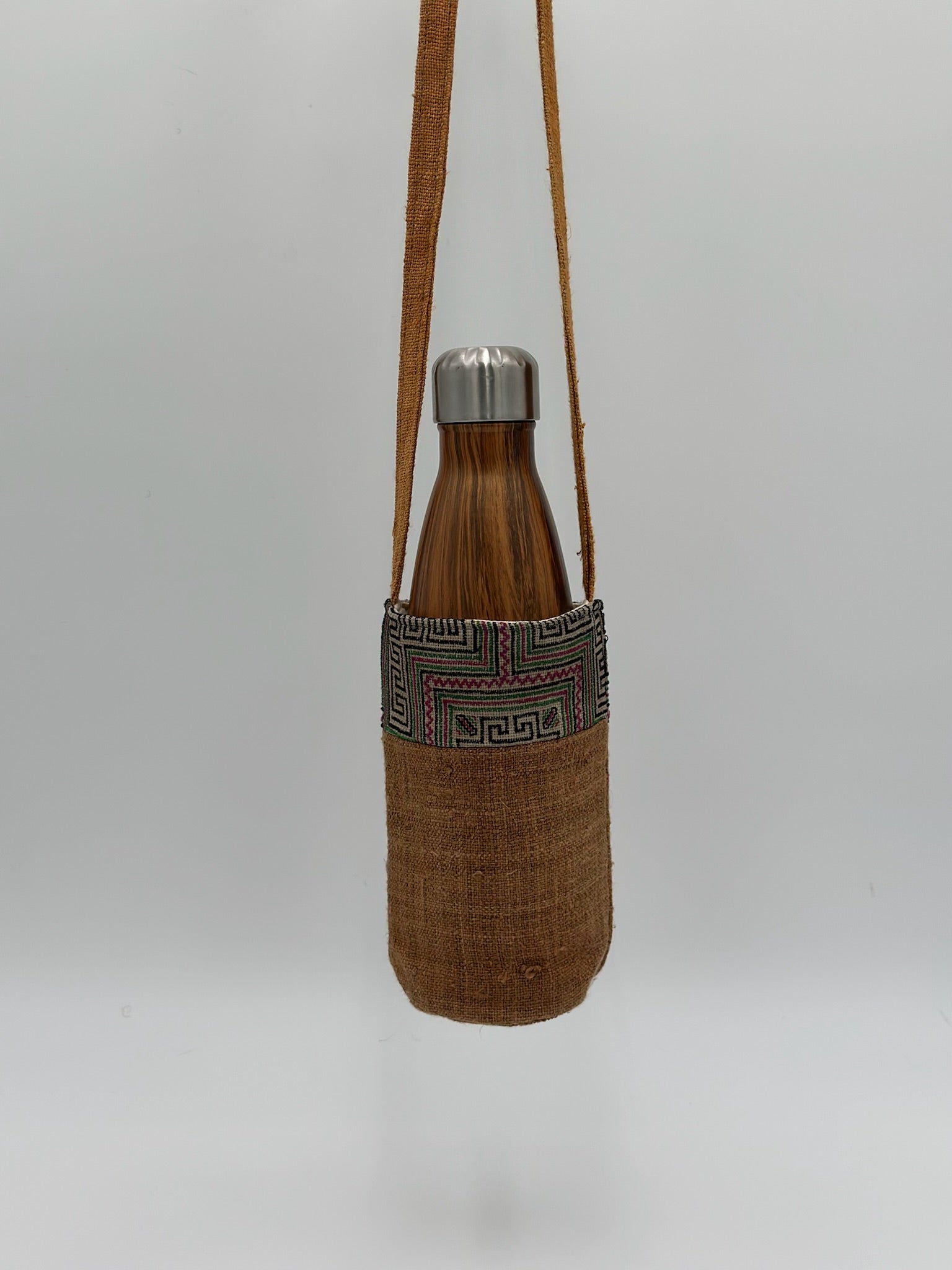 Brown Maze Water Bottle Bag