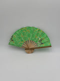 Green Floral Handmade Bamboo Fan