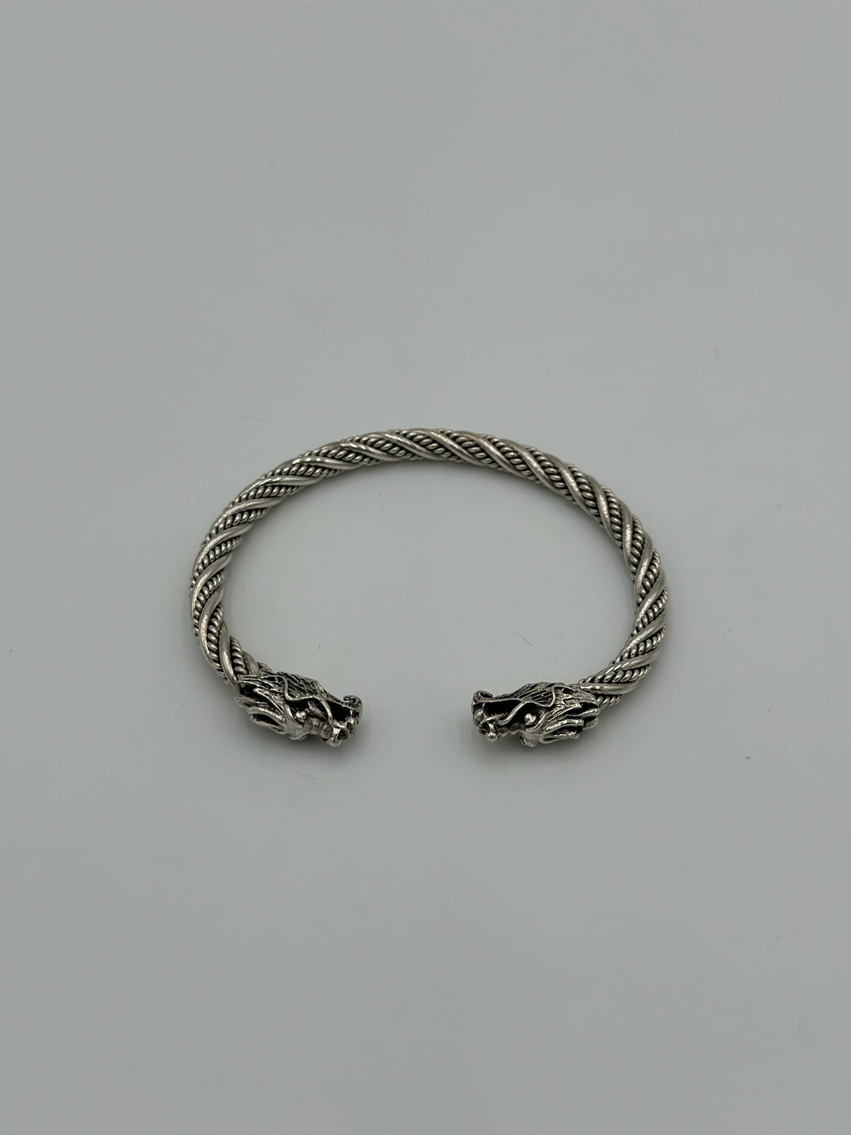 Silver Double Dragon Bracelet