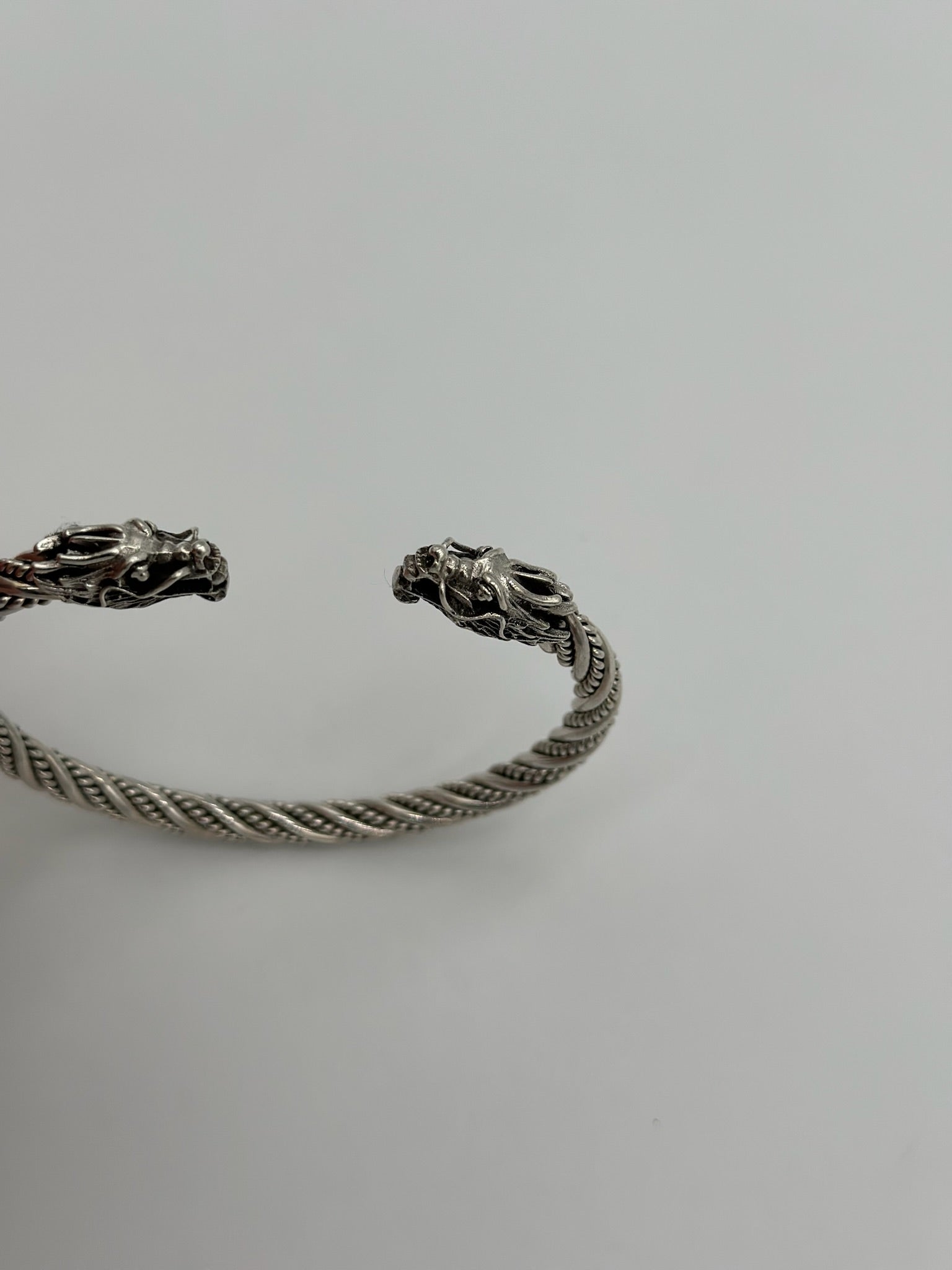 Silver Double Dragon Bracelet