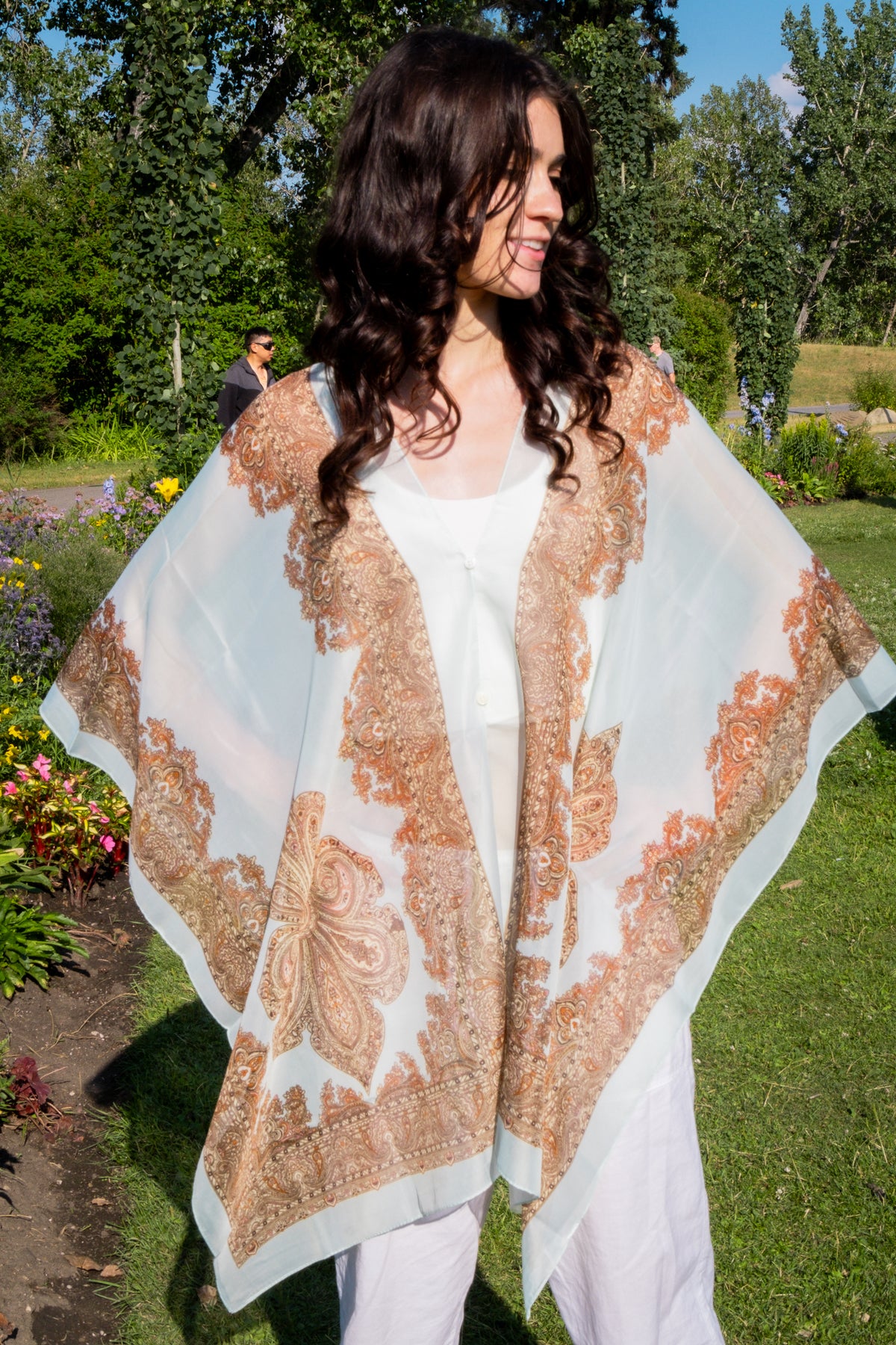 White Beige Shawl